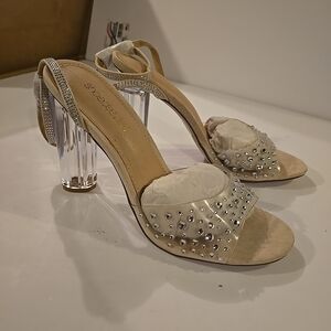 ShoeDazzle I SEE YOU Heeled Sandals Clear Women’s Size 8 NEW IN BOX